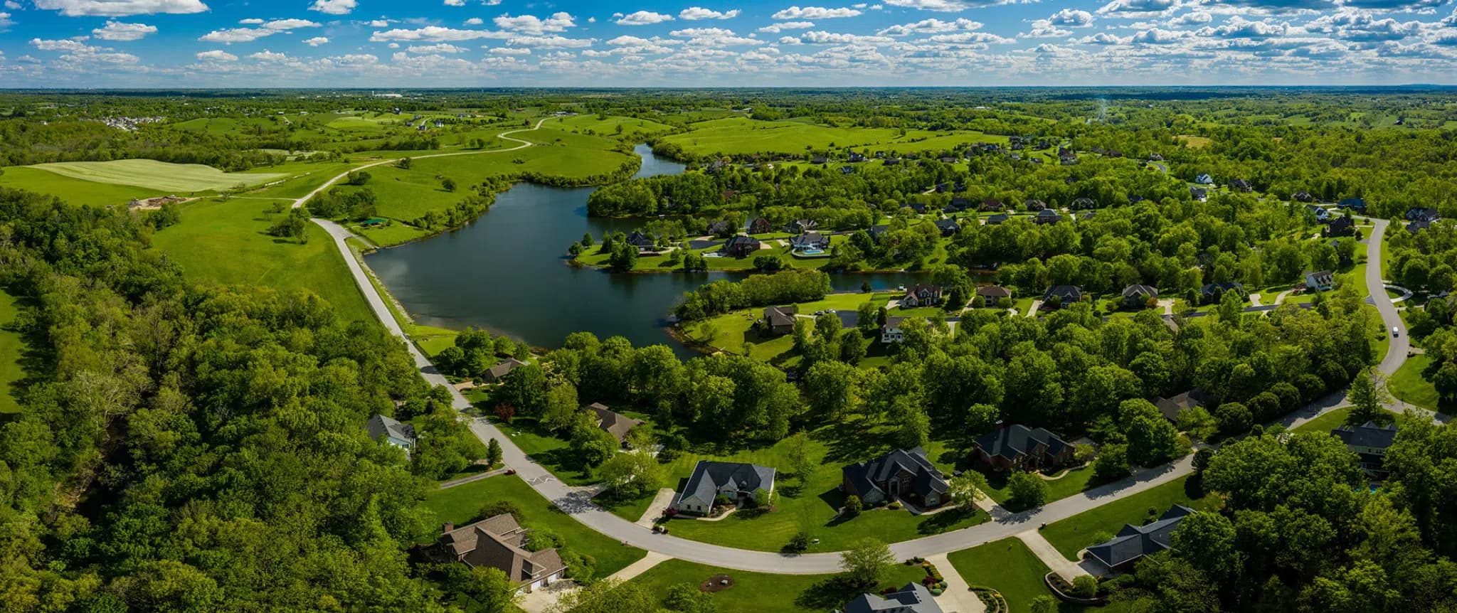 Upscale residential neighborhood streetscape